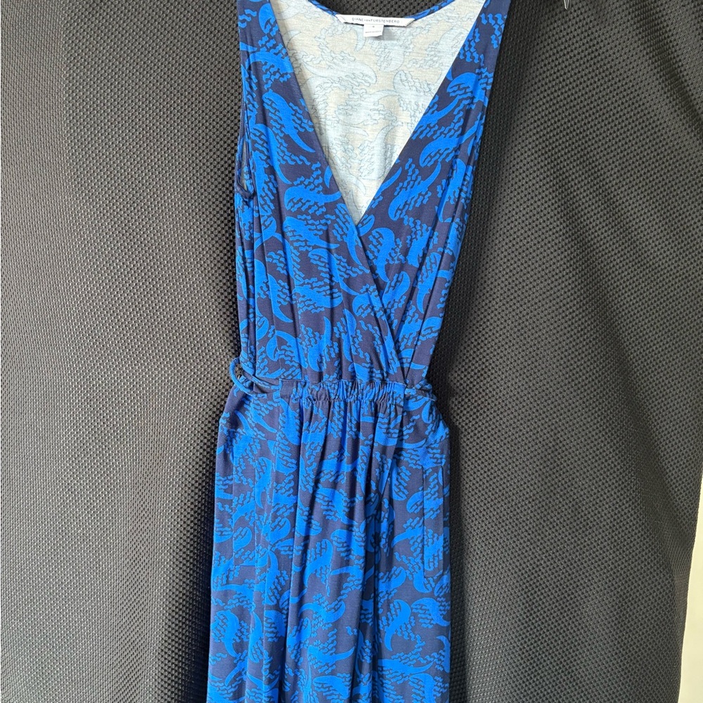 Diane Von Furstenberg Blue and Black Maxi Dress